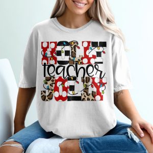 Holiy Teacher T-Shirt, Christmas Teacher Shirt, Holiday Teacher Tee, Xmas Teacher Gift, Teacher Christmas Lights Shirt, Funny Teacher
