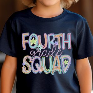 Fourth Grade Squad T-Shirt, Back to School Shirt, Colorful Fourth Grade Shirt, Elementary School Tee, Student Shirt, Teacher Shirt