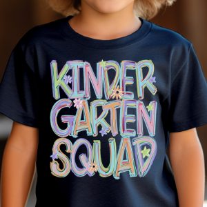 Kindergarten Squad T-Shirt, Back to School T-Shirt, Colorful First Day T-Shirt, Cute School Tee, School Outfit T-Shirt, Kids T-Shirt