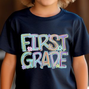 First Grade T Shirt, Back to School Tee, Kids School Shirt, Colorful First Grade Design T-Shirt, Elementary School Shirt, School Gift