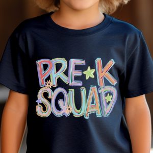 Pre-K Squad T-Shirt, Back to School Tee, Colorful Kids T-Shirt, Kindergarten Shirt, Cute Teacher Gift, First Day of School Shirt