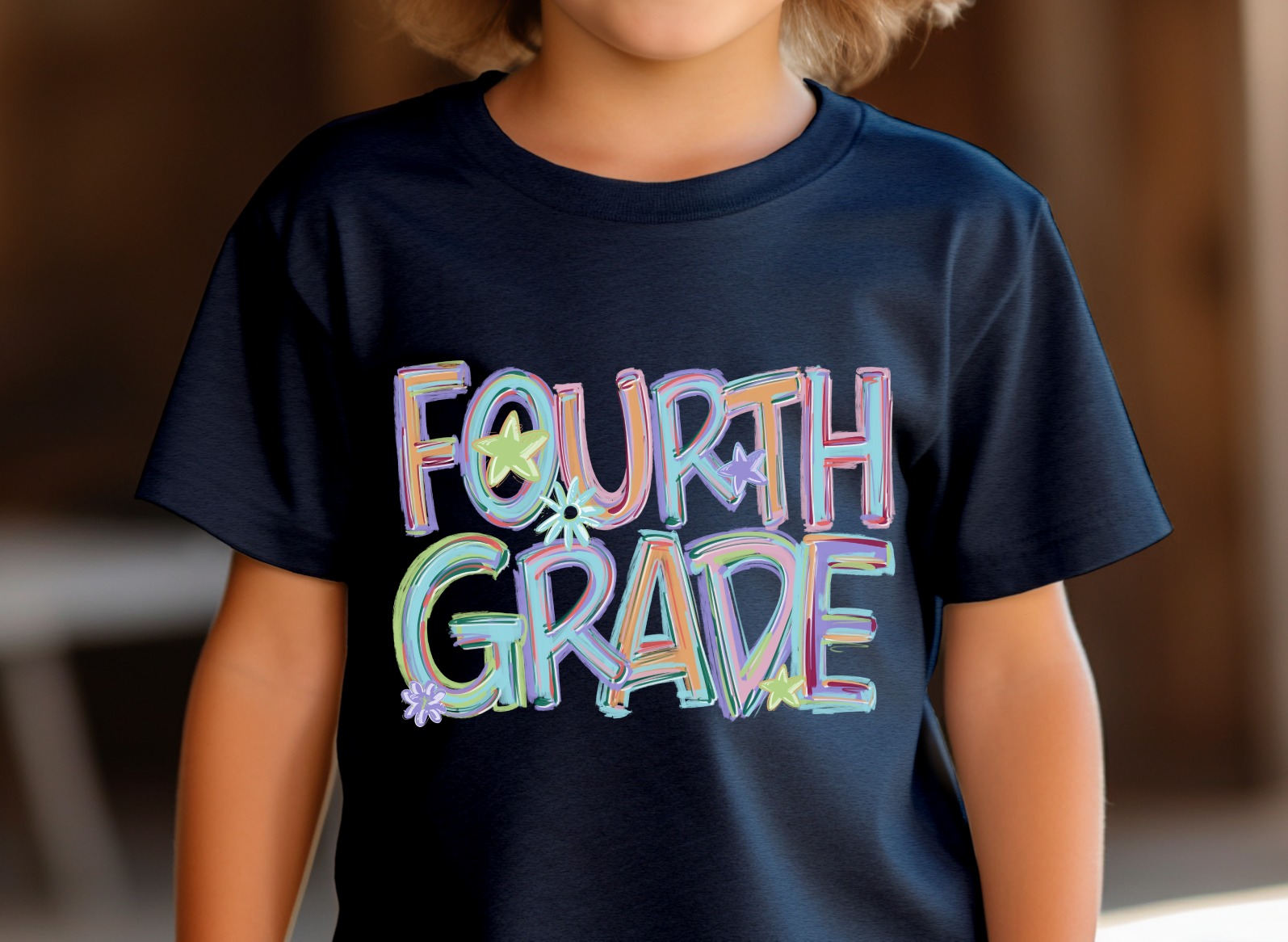 Fourth Grade T-Shirt, Back to School Shirt, School T-Shirt, Colorful Fourth Grade, Elementary School, Fourth Grade Teacher T-Shirt