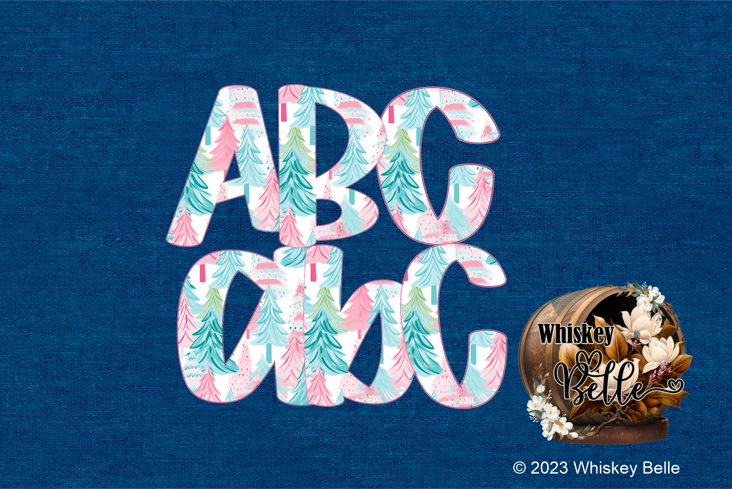 Christmas Preppy Alpha Set, Full Alphabet, Christmas Tree Letters, Holiday Letters, Pink Blue Green Letters, Printable Christmas Letters