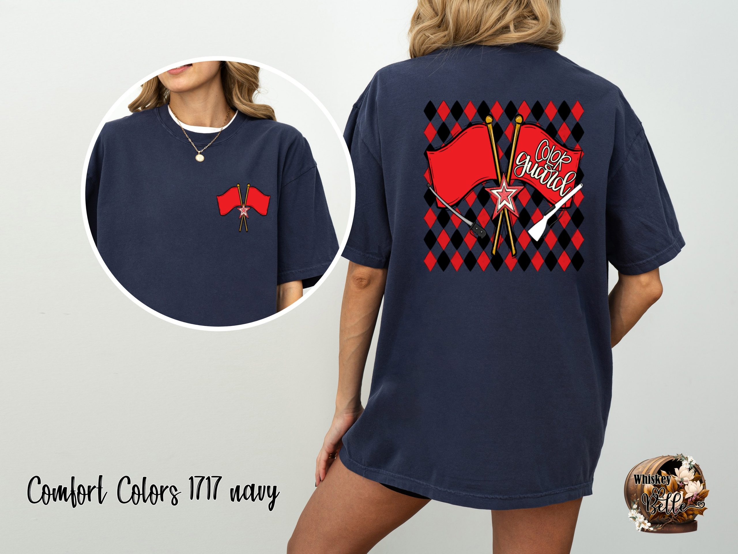 Color Guard Design T-Shirt, Marching Band Tee, Flag Spinning Gift, High School Team Apparel, Drill Team Outfit, Performance Crew Shirt - Image 4