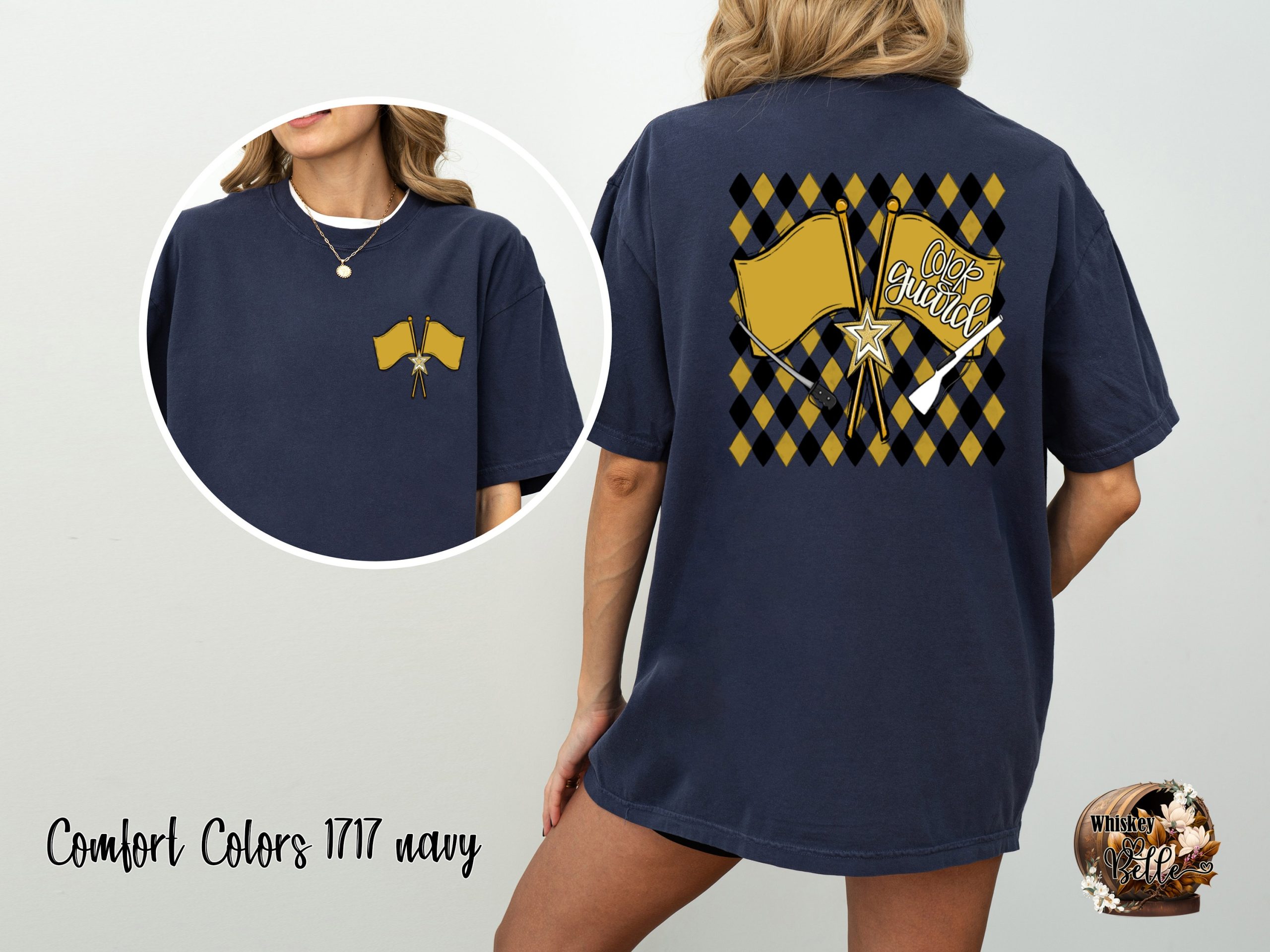 Color Guard T-Shirt, Marching Band Tee, Band Mom Gift, Winter Guard Flags Star, Colorguard Design, Competition Performance T Shirt - Image 4
