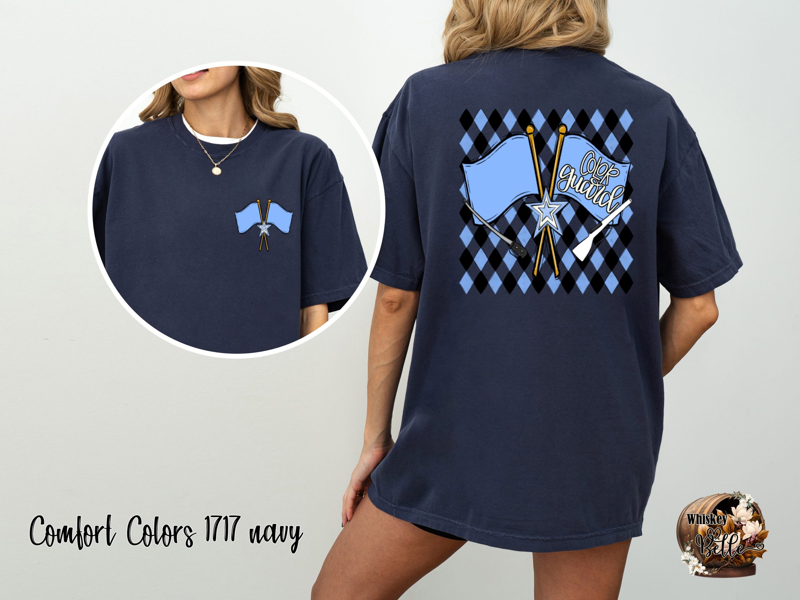 Color Guard T-Shirt, Band Shirt, High School Color Guard, Marching Band Tee, Flags, Diamond Pattern, Performance Tee, Band Mom, Gift - Image 4