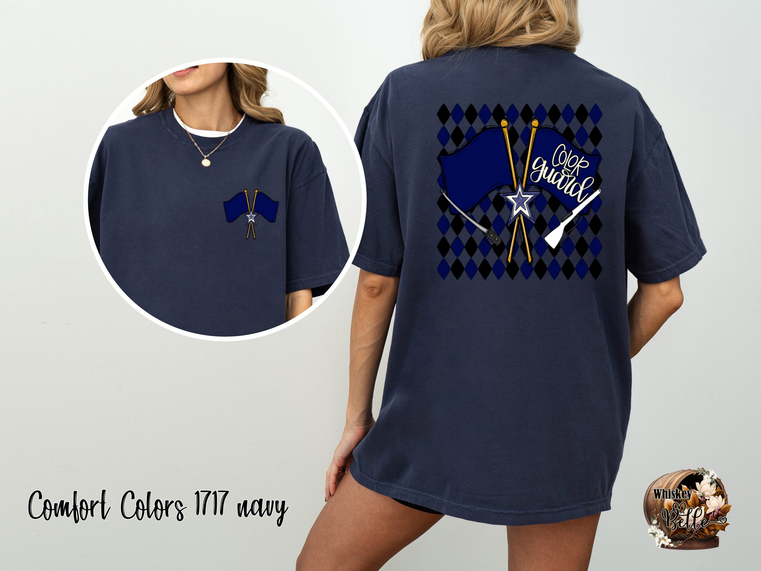 Color Guard T-Shirt, Band Tee, Flag T-Shirt, Diamond Pattern Shirt, Back Design T-Shirt, Band Parent Shirt, Marching Band T-Shirt - Image 4