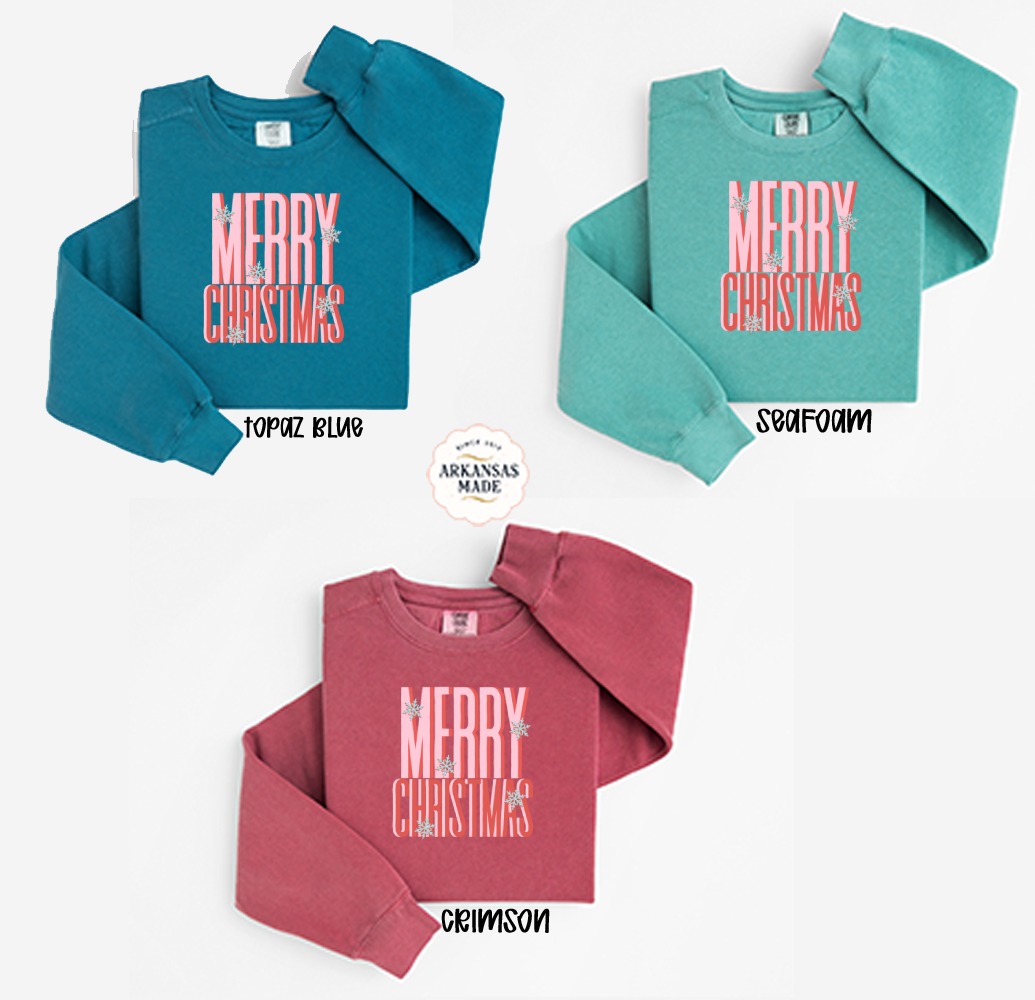 Merry Christmas Sweatshirt, Holiday Sweatshirt, Christmas Gift, Festive Winter Apparel, Snowflake Design Sweatshirt - Image 2
