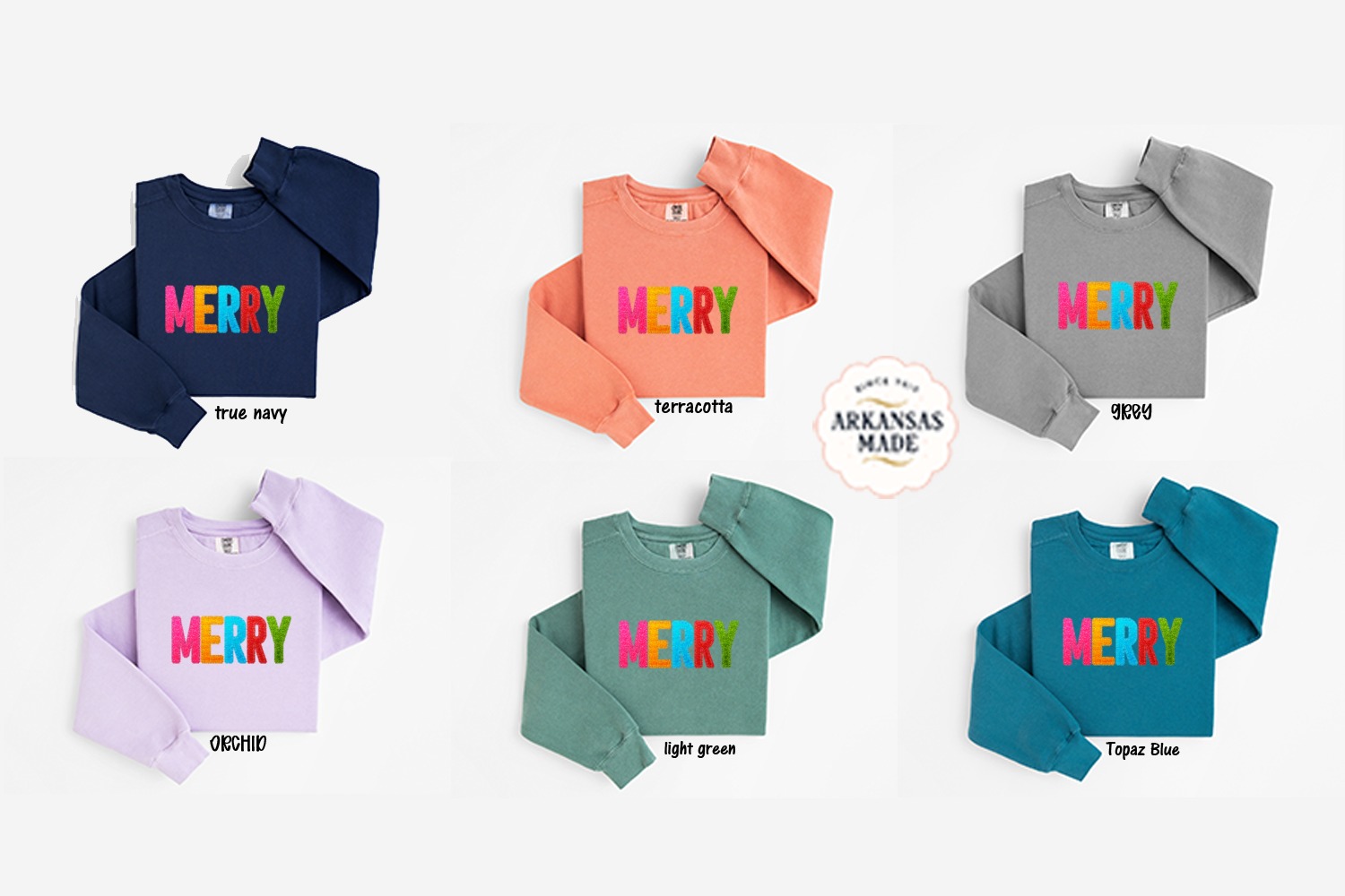 Merry Sweatshirt, Holiday Sweatshirt, Christmas Sweatshirt, Colorful Sweatshirt, Celebration Sweatshirt, Festive Sweatshirt - Image 5