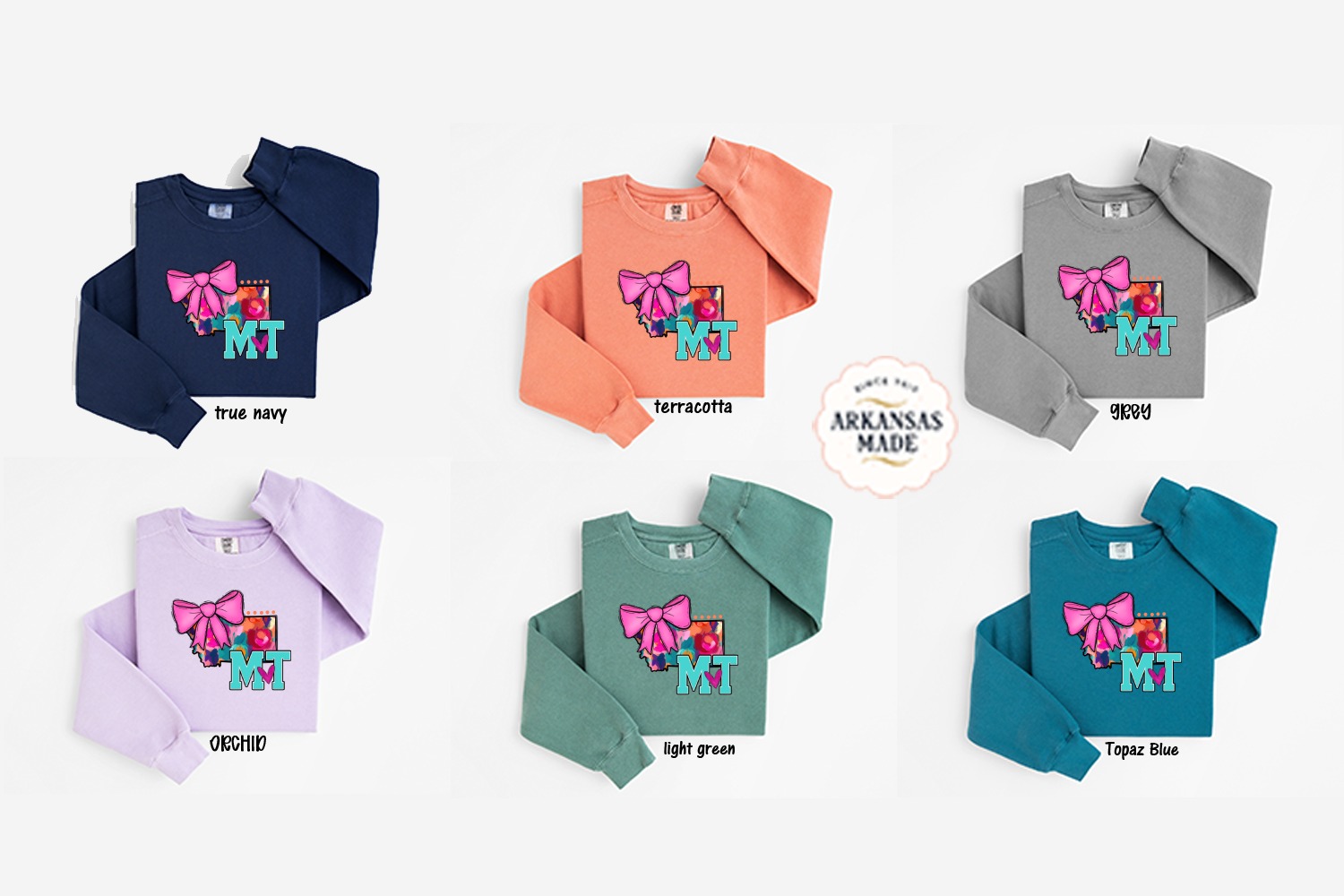 Montana Sweatshirt, State Pride, Bow, Heart, MT, Abstract Art, Unique Design, Colorful, Gift Idea, Trendy Sweatshirt, Stylish Apparel - Image 5