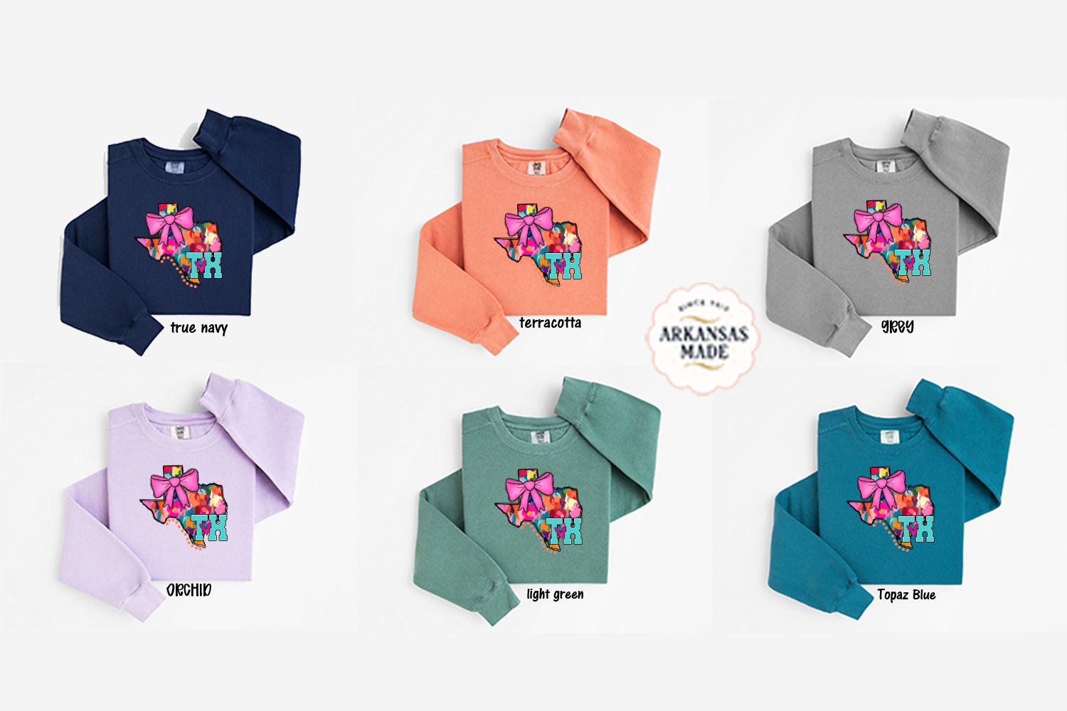 Texas Sweatshirt, Bow Sweatshirt, Texas Design, Southern State Shirt, Cute State Sweatshirt, TX Heart, Texas Pride Sweatshirt, State Love - Image 5