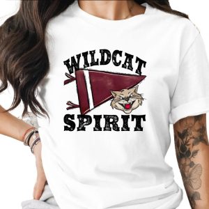 Wildcat Spirit T-Shirt, School Mascot Tee, Vintage Style Wildcat, Pennant Design, College Sports Apparel, Fan Gear, Wildcat T Shirt