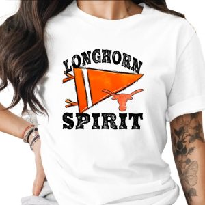 Longhorn Spirit T-Shirt, Texas Pennant, University Pride, Orange and White, Sports Fan Apparel, Team Gift, College Gear