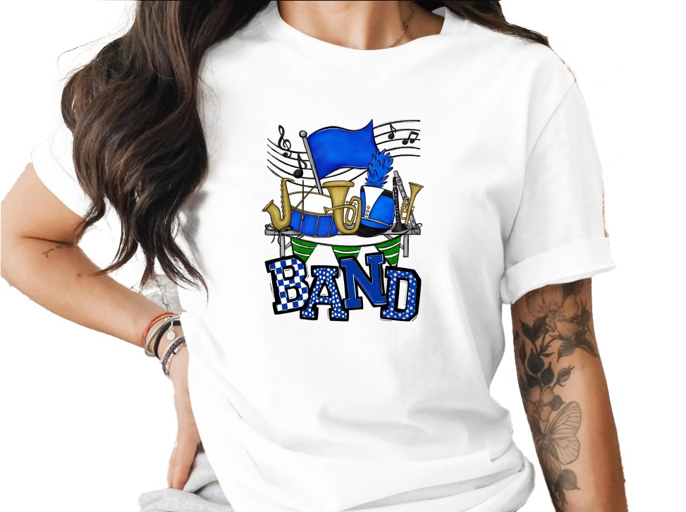 Marching Band T-Shirt, Band Instrument Tee, Music T Shirt, Band Gift, School Band TShirt, Gift For Band Member, Band Geek Shirt, Band Mom