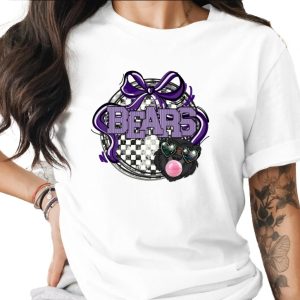 Bears T-Shirt, Cute Dog T-Shirt, Purple Bow T-Shirt, Trendy T-Shirt, Fun T-Shirt, Fashion T-Shirt, Cool T-Shirt, Animal T-Shirt