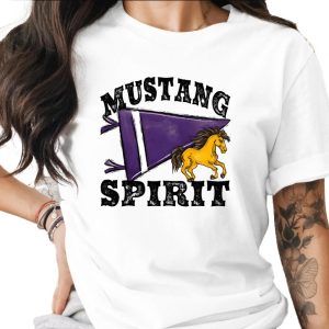Mustang Spirit T Shirt, Horse Lover, School Spirit Shirt, Team Pride Tee, Mascot Shirt, Athletic Gift, Horseback Riding Gift