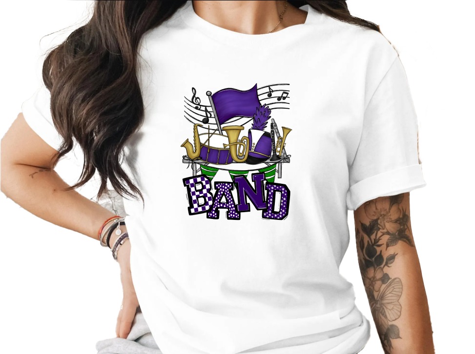 Mardi Gras Band T-Shirt, Purple Gold Shirt, Music Lover Tee, New Orleans Style, Festive Shirt, Parade Season Shirt, Marching Band Gift