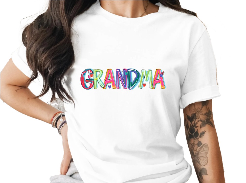 Grandma T Shirt, Colorful Grandma Tee, Gift for Grandma, Best Grandma Ever Shirt, Grandma Birthday Present, Mothers Day Grandma Shirt
