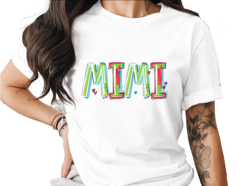 Mimi T-Shirt, Grandma T-Shirt, Cute Grandparent Shirt, Colorful Letters Tee, Mimi Gift Idea, Gift For Grandma, Mimi Birthday T-Shirt