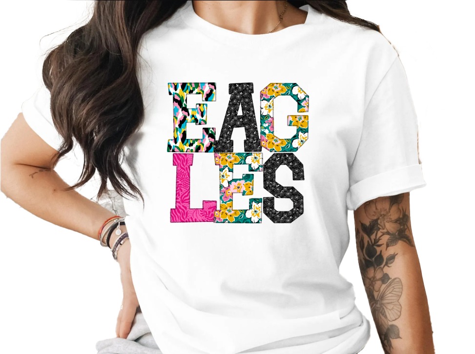 Eagles T-Shirt, Fun Pattern Tee, Novelty Shirt, Unique Eagles Design, Stylish Eagles Apparel, Trendy T Shirt, Gift Idea, Fashionable Top