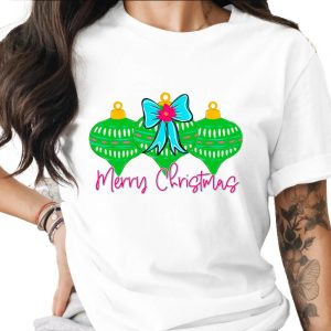 Merry Christmas T-Shirt, Holiday Ornament Tee, Festive Christmas Shirt, Holiday Party T-Shirt, Holiday Gift Idea, Christmas Celebration