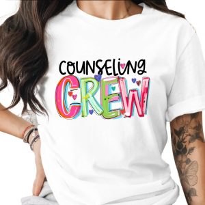 Counseling Crew T-Shirt, Counselor Shirt, School Counselor Tee, Colorful Teacher Shirt, Therapist T-Shirt, Mental Health T-Shirt