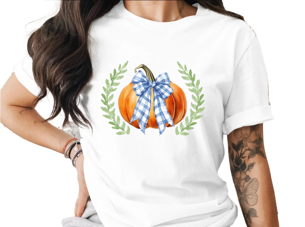 Pumpkin Bow T-Shirt, Autumn T Shirt, Fall T Shirt, Pumpkin Shirt, Cute Fall Shirt, Fall Outfit, Pumpkin Bow, Harvest T Shirt