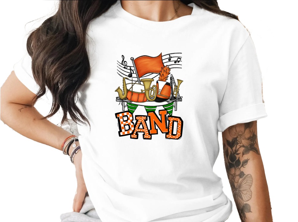 Band T-Shirt, Marching Band Shirt, Music TShirt, Band Geek, Concert T Shirt, Band Lover Gift, Musical Instrument, Colorful Band Shirt