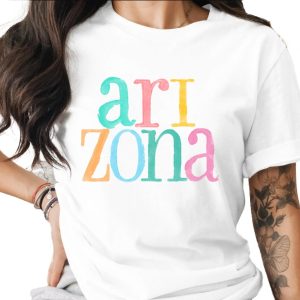 Colorful Arizona State Pride Graphic Design T-Shirt