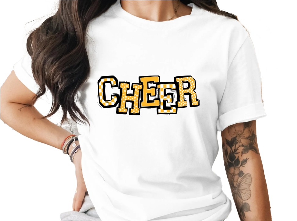 Cheer T-Shirt, Cheerleader Gift, Game Day Shirt, Spirit Wear Tee, High School T-Shirt, Cheerleading Squad, Cheer Mom Shirt