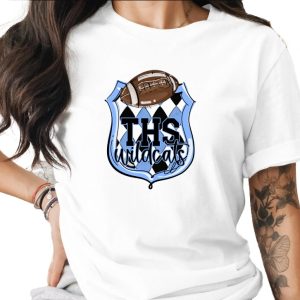 THS Wildcats Football T-Shirt, School Spirit Tee, Sports Fan Apparel, Team Pride Gift, Game Day T Shirt, Wildcats T Shirt, Trendy Shirt