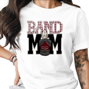 Band Mom T-Shirt, Houndstooth Band T Shirt, Proud Band Parent Gift Tee, Band Booster Shirt, Band Family Apparel, Marching Band Mom Shirt