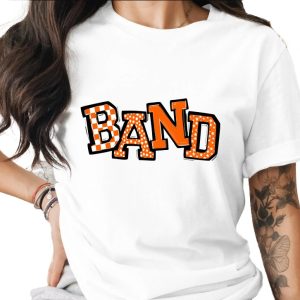 Band T-Shirt, Music Lover Tee, School Band, Graphic Tee, Gift for Musicians, Band Teacher T-Shirt, Concert T-Shirt, Orange Band Design
