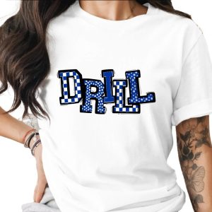 DRILL T Shirt, Geometric Pattern Tee, Blue T Shirt, Trendy Apparel, Stylish Shirt, Unique Design, Casual Tee, Gift Idea T-Shirt