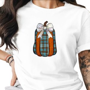 Plaid Polka Dot Pumpkin Sublimation Digital Download PNG, Fall Autumn Harvest Farmhouse Decor Transfer Clipart Instant Download