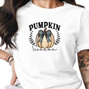 Pumpkin Season Sublimation Digital Download PNG, Fall Plaid Bow Pumpkin Design, Autumn Thanksgiving Graphic, Rustic Farmhouse Clipart