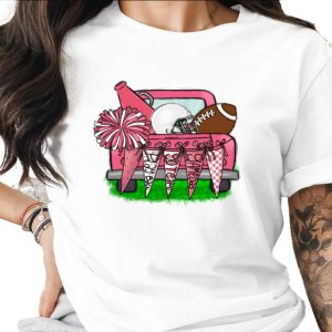 Pink Truck Football Theme Cheerleading Tailgate Design Digital