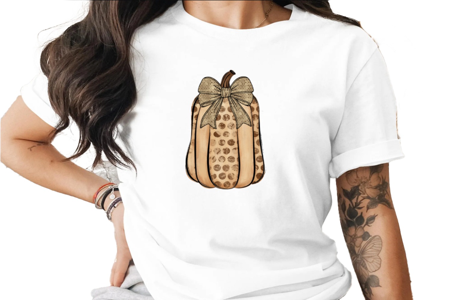 Rustic Fall Pumpkin with Polka Dot Bow Sublimation DTF Digital Download PNG, Distressed Autumn Harvest Clipart, Farmhouse Decor Graphic
