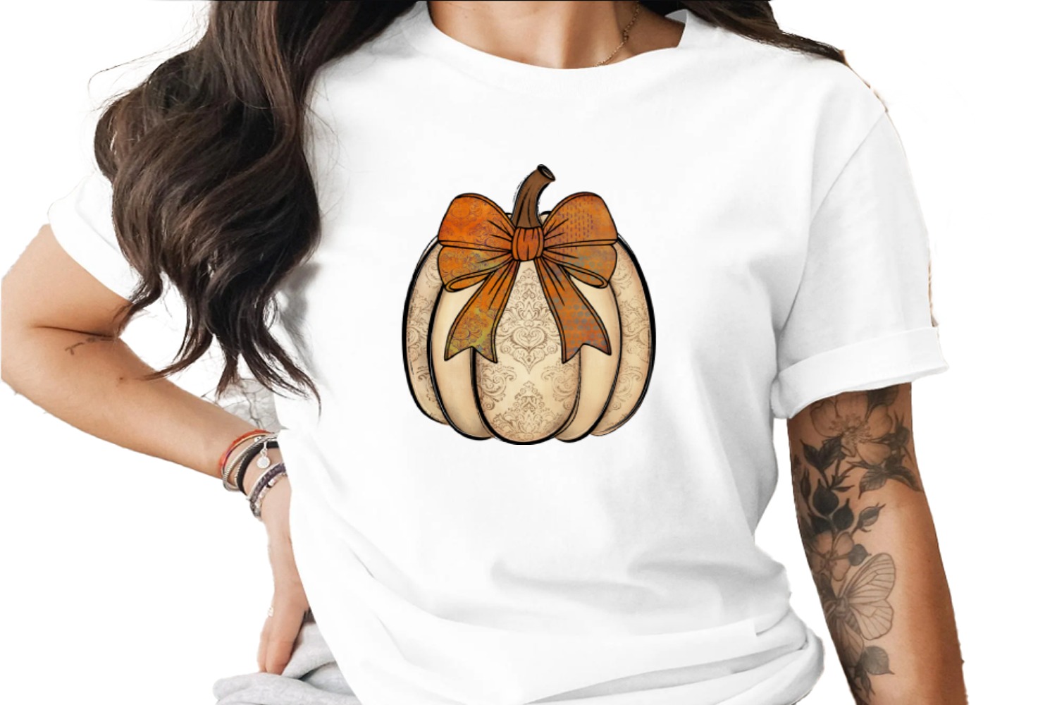 Vintage Autumn Pumpkin Sublimation DTF Digital Download PNG, Distressed Fall Pumpkin Bow Clipart, Thanksgiving Harvest Ready PNG File