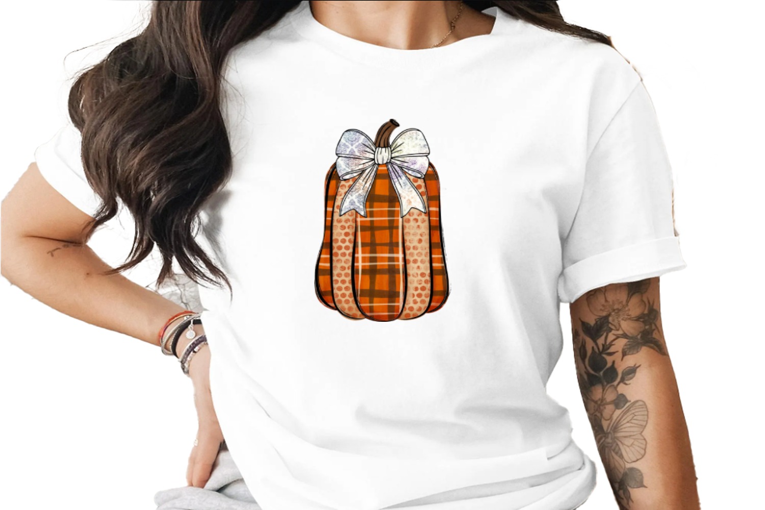 Plaid Pumpkin Sublimation Design, Fall Harvest Autumn Decor PNG, Rustic Thanksgiving DTF Digital Download, Decorative Bow Pumpkin Clipart