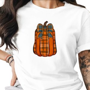 Autumn Plaid Pumpkin Sublimation DTF Digital Download PNG, Rustic Fall Harvest Clipart, Farmhouse Decor Graphic, Thanksgiving Halloween