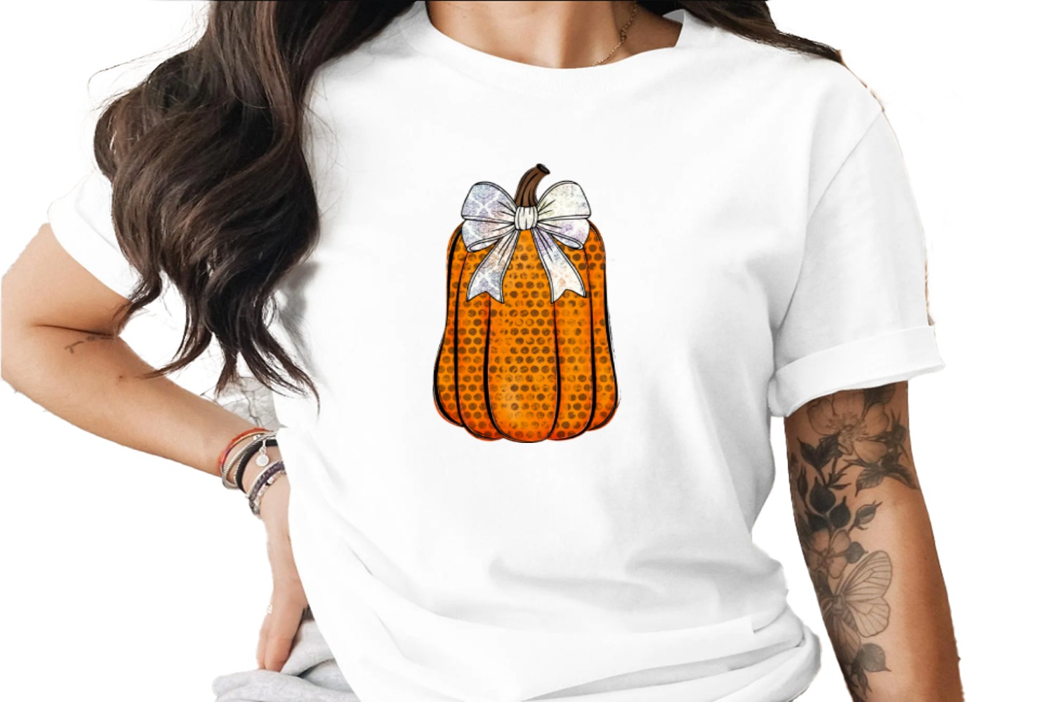 Rustic Polka Dot Pumpkin PNG, Distressed Fall Sublimation DTF Digital Download, Autumn Thanksgiving Halloween Clipart with Elegant Bow