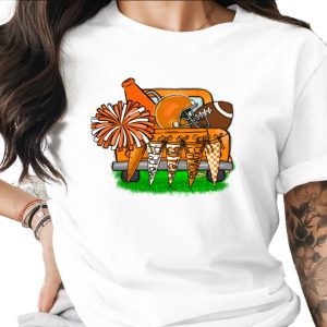 Orange Truck With Football Gear Game Day Flags Digital