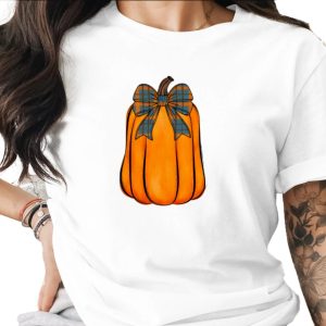 Plaid Bow Pumpkin Sublimation DTF Digital Download PNG, Rustic Orange Fall Autumn Harvest Clipart, Thanksgiving Halloween Graphic