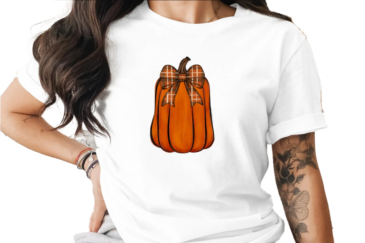 Fall Pumpkin Sublimation DTF Digital Download PNG, Plaid Bow Autumn Thanksgiving Decor, Rustic Harvest Instant Digital File Art