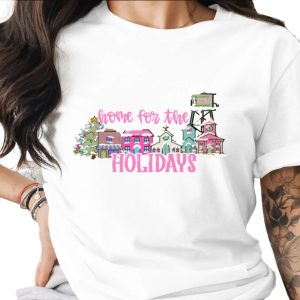 Home for the Holidays Sublimation Digital Download PNG, Christmas Village Design, Winter Town Clip Art, Holiday Water Tower Graphic