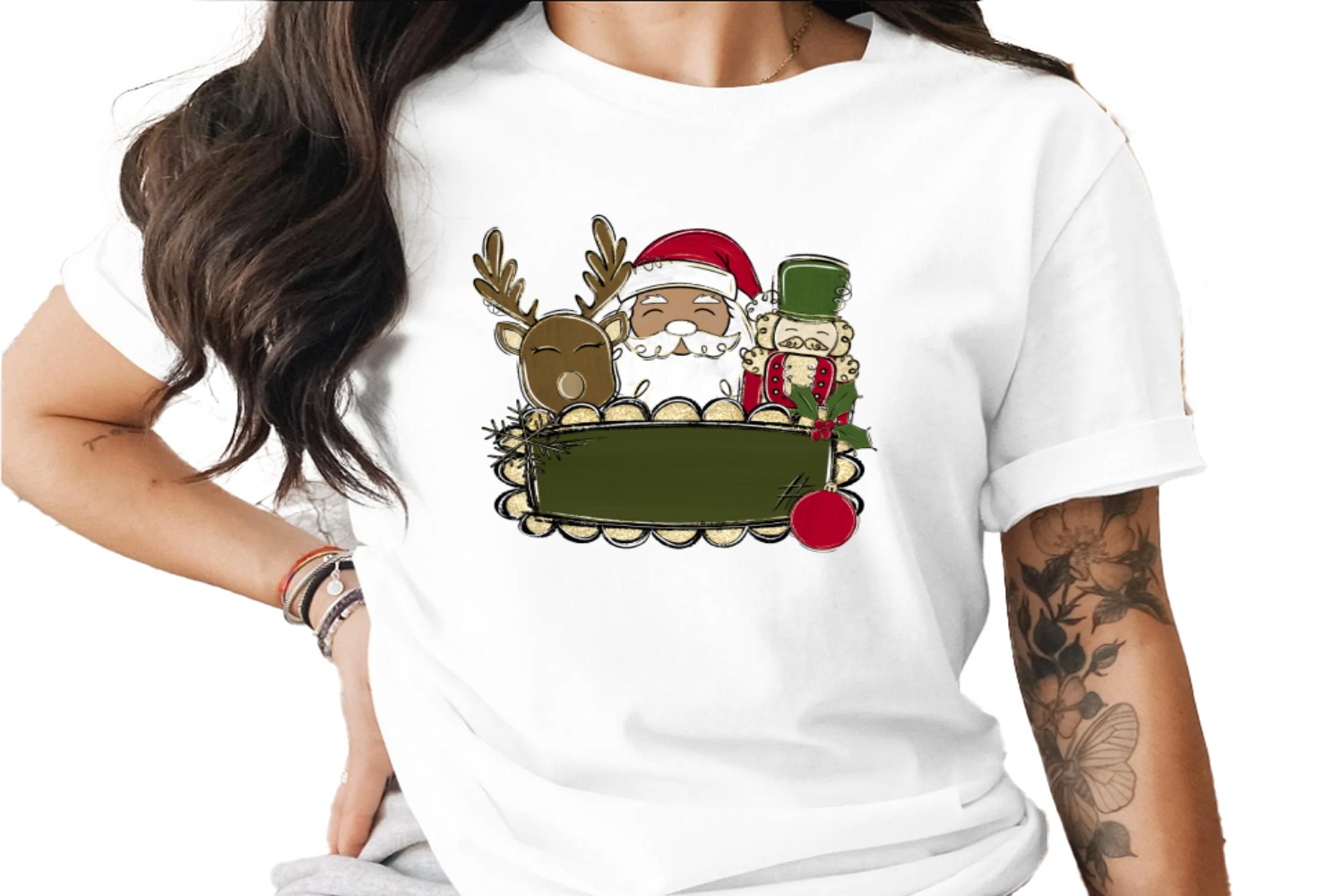 Christmas Sublimation PNG, Santa Reindeer Nutcracker, Holiday Digital Download, Xmas Design, Festive Graphic, DIY Crafts