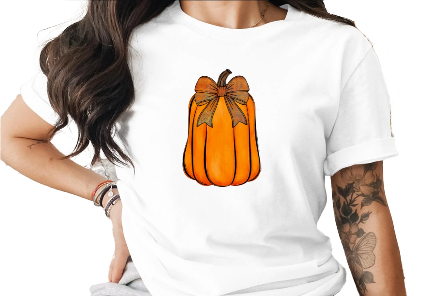 Distressed Fall Pumpkin with Bow Sublimation DTF Digital Download PNG, Autumn Thanksgiving Harvest Vintage Decor Image