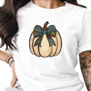 White Pumpkin Sublimation DTF Digital Download PNG, Rustic Sunflower Bow Fall Autumn Harvest Design, Thanksgiving Decor Printable