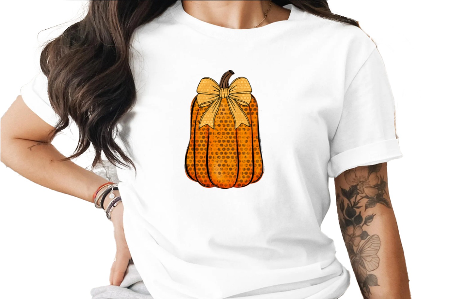 Polka Dot Pumpkin Sublimation DTF Digital Download PNG, Fall Autumn Harvest Design, Rustic Bow Art, Halloween Thanksgiving Decor